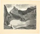 Paul Klee, A1 Unterer Stockhornsee, 1915 - work number 1915.164, Black watercolour on paper on cardboard