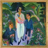 Ernst Ludwig Kirchner, Frau mit Knaben, Spaziergang (recto) - Hütten und Wiesen (verso)