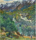 Giovanni Giacometti, Paesaggio di Bregaglia (novembre), 1924, Oil on canvas