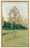 Ferdinand Hodler, Bäumchen im Herbstlaub, Circa 1891, Oil on canvas over plywood