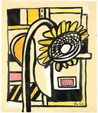 Fernand Léger, Le tournesol, 1953, Gouache and ink over preliminary drawing in pencil