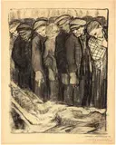 Käthe Kollwitz, Märzfriedhof, 1913, Black chalk, washed