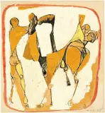 Marino Marini, Cavalli e cavalieri, Circa 1951/52, Tempera, gouache, ink and colour pencils