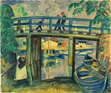 Max Pechstein, Studie zu "Grosse Mühlgrabenbrücke", 1921, Watercolour