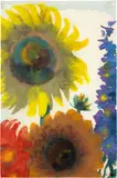Emil Nolde, Sonnenblumen und Rittersporn, Circa 1935, Watercolour