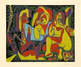 Le déjeuner sur l'herbe, d'après Manet. I by Pablo Picasso, Mougins, 26 January and 13 March 1962, Colour linocut, sold Jun 2023