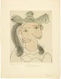 Pablo Picasso, Tête de femme N° 7 - Portrait Dora Maar, Paris, between January and June 1939, Drypoint