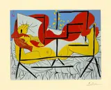 Danaé by Pablo Picasso, Mougins, 22 January and 25 February 1962, Colour linocut, sold Jun 2023