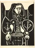 Pablo Picasso, Femme au fauteuil n°4 (d'après le violet), 3 January 1949, Lithograph