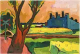 Karl Schmidt-Rottluff, Fischräucherei am Bahngleis, 1937, Oil on canvas