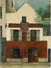 Maurice Utrillo, Le restaurant de la Mère Catherine, place du Tertre à Montmartre, Circa 1910-1912, Oil on canvas