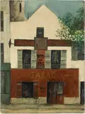 Maurice Utrillo, Le restaurant de la Mère Catherine, place du Tertre à Montmartre, Circa 1910-1912, Oil on canvas
