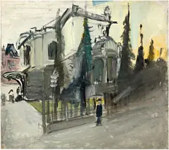 Varlin, Die alte Tonhalle in Zürich, 1935-37, Oil and charcoal on canvas