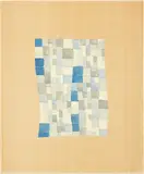 Sophie Taeuber-Arp, Rhytmes verticaux-horizontaux libres, découpés et collés sur fond blanc, 1919, Watercolour over light preliminary drawing in pencil