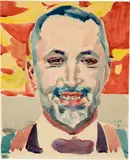 Cuno Amiet, Selbstbildnis lächelnd, 1919, Watercolour
