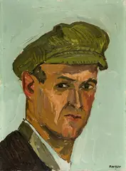 Hans Berger, Selbstbildnis (mit Casquette), Circa 1915, Oil on canvas