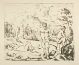 Paul Cézanne, Les baigneurs, grande planche - Les grands baigneurs - Quatre baigneurs, 1896, Lithograph