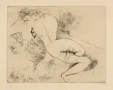 Marc Chagall, Nu à l'éventail, 1924, Line etching, reworked with drypoint