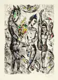 Marc Chagall, Le Pierrot, 1968, Line etching