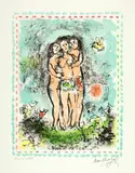 Marc Chagall, Les trois nus, March 1984, Colour lithograph