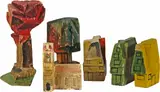 Lyonel Feininger, Häuser und Bäume, 1926-1955, Sawn and carved wood, colourfully painted