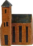 Lyonel Feininger, Kirche mit grünem Dach, 1926-1955, Sawn and carved wood, colourfully painted