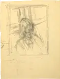 Alberto Giacometti, Portrait d'Annette (recto) - Copie d'après L'Apocalypse de Dürer (verso)