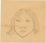 Paul Gauguin, Kopf einer Bretonin - oder: Mädchenkopf, Tahiti, Circa 1895-1903, Pencil drawing
