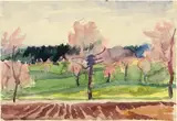 Blühende Obstbäume by Giovanni Giacometti, Circa 1912-1914, Watercolour over preliminary drawing in pencil, sold Jun 2023