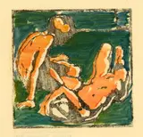 Giovanni Giacometti, I figli della luce - Sonnenkinder, 1913, Woodcut