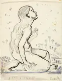 Ferdinand Hodler, Kniendes Mädchen zu "Der Frühling"