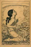 Ferdinand Hodler, Frühlingssehnsucht - Kniendes Mädchen nach rechts, 2. Fassung, Circa 1900-1905, Lithograph