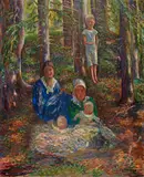 Hermann Huber, Familienbild, 1920, Oil on canvas