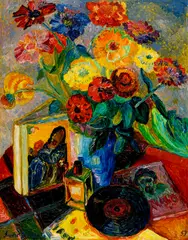 Andreas Jawlensky, Der Geburtstagstisch, 1957, Oil on pavatex
