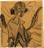 Ernst Ludwig Kirchner, Der Ziegenhirt, 1918, Charcoal drawing, partially wiped