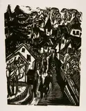 Ernst Ludwig Kirchner, Alte Gasse in Königstein, 1916, Woodcut