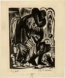 Ernst Ludwig Kirchner, Handorgler (Ziehharmonikaspieler), November 1919, Woodcut