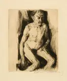 Käthe Kollwitz, Sitzender männlicher Akt