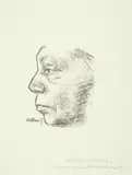 Käthe Kollwitz, Selbstbildnis im Profil, Between 1921 and April 1923, Chalk lithograph