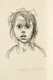 Käthe Kollwitz, Kinderkopf, Before April 1925, Lithograph, bound in original cloth binding with gilt spine and gilt edges at the head