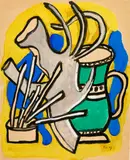 Fernand Léger, Le vase vert, 1947, Gouache, watercolour and Indian ink over light squaring in pencil