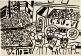 Fernand Léger, Les ouvriers - Étude pour la ville, 1954-1955, Indian ink