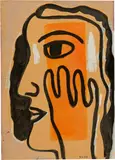 Fernand Léger, Tête avec une main, 1948, Gouache and Indian ink over pencil