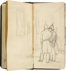 Skizzenbuch by Adolph von Menzel, 1859-1861, Pencil drawings, on one side with watercolour, sold Jun 2023