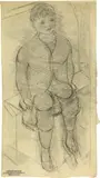 Otto Meyer-Amden, Knabe in Kirchbank, 1923-1924, Pencil