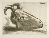 Pablo Picasso, Crâne de chèvre, Paris, 14 May 1952, Aquatint