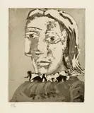 Pablo Picasso, Portrait de femme au col en ruchÃ©: Marie-ThÃ©rÃ¨se, 1939, Aquatint
