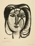 Pablo Picasso, Tête de femme, 20 December 1945, Lithograph