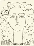 Pablo Picasso, Françoise aux cheveux ondulés, 14 June 1946, Lithograph