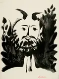 Pablo Picasso, Faune souriant, Vallauris, 10 March 1948, Lithograph